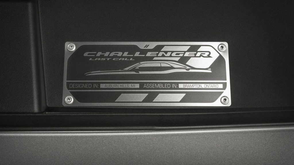 plaque commémorative Muscle car la plus puissante Dodge Challenger SRT demon