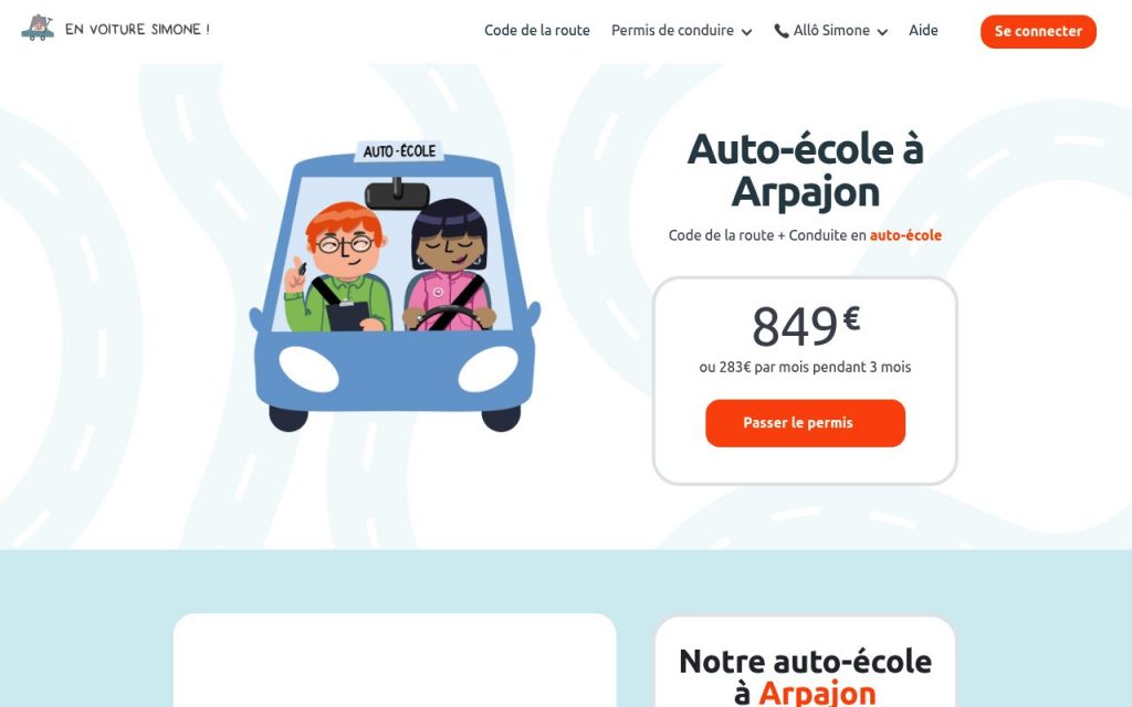 Apercu du site En Voiture Simone