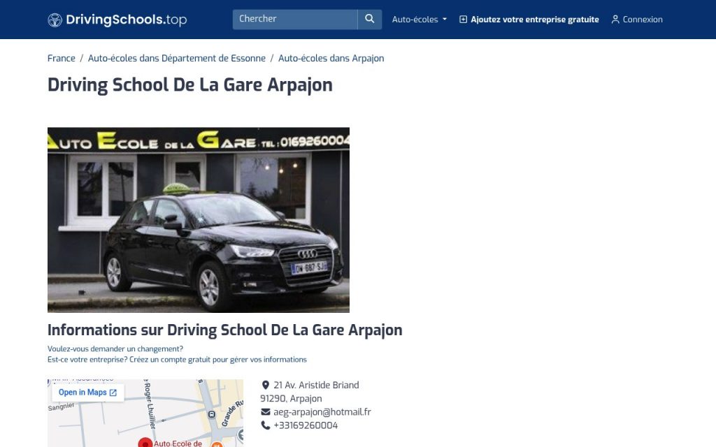 Apercu du site Auto-école de la Gare Arpajon