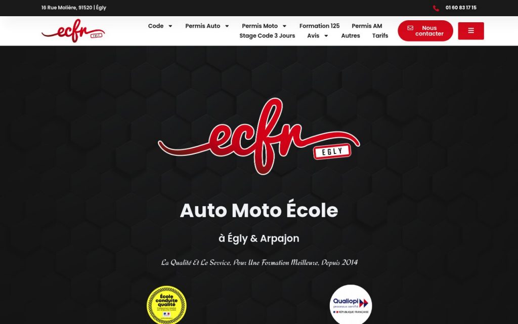 Apercu du site Auto-école Egly