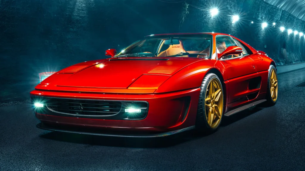 Ferrari F355 by Evoluto rouge vue de trois quarts avant